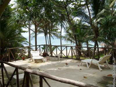 Des reste sur une des terrasses surplombant la plage